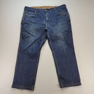 Duluth Trading Co Flex Ballroom Jeans Mens 42x28 Blue Work Stretch Denim